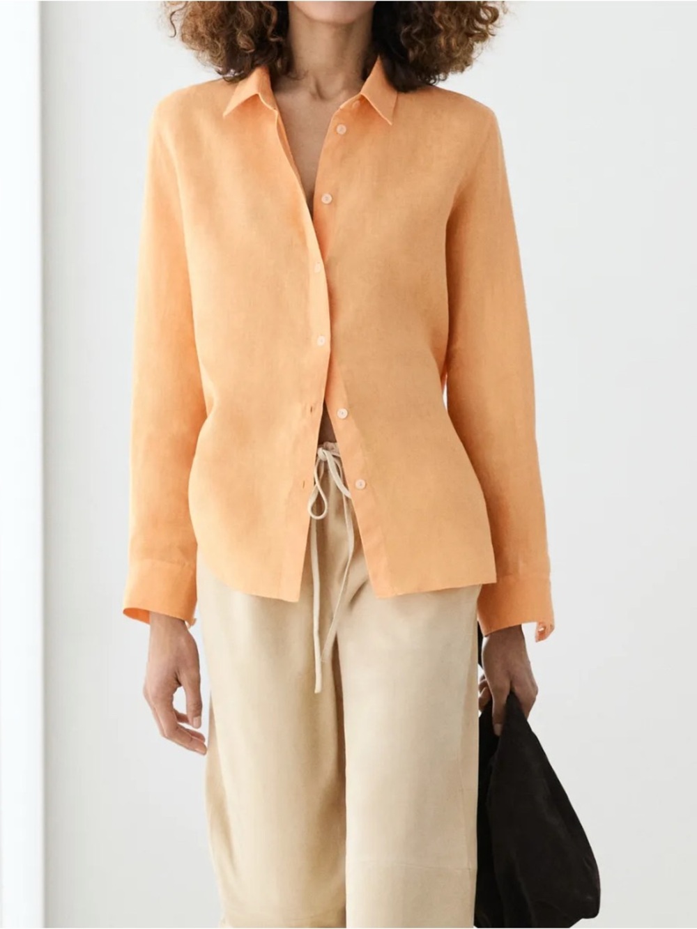 Massimo Dutti Orange Women’s Linen Shirt size 8
